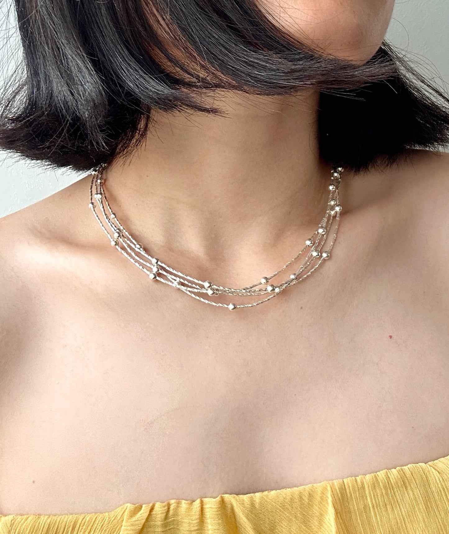 Handmade Multi-Strand Layered Beaded Necklace