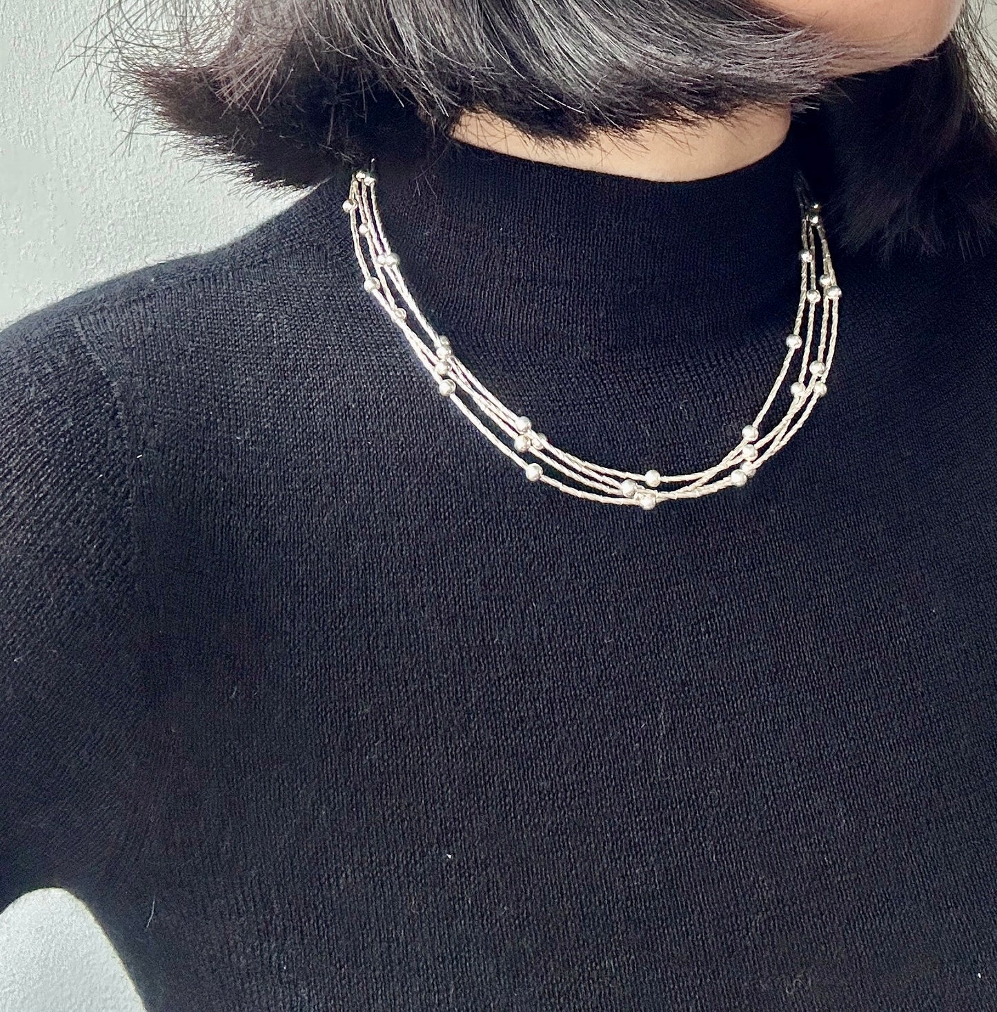 Handmade Multi-Strand Layered Beaded Necklace