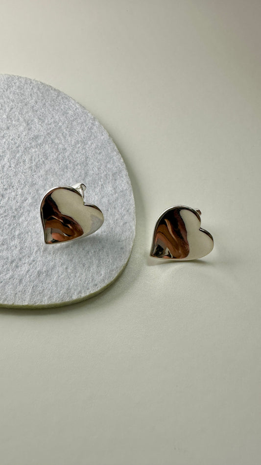 Polished Heart Huggie Hoops