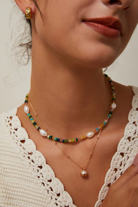 Colorstone Pearl Necklace