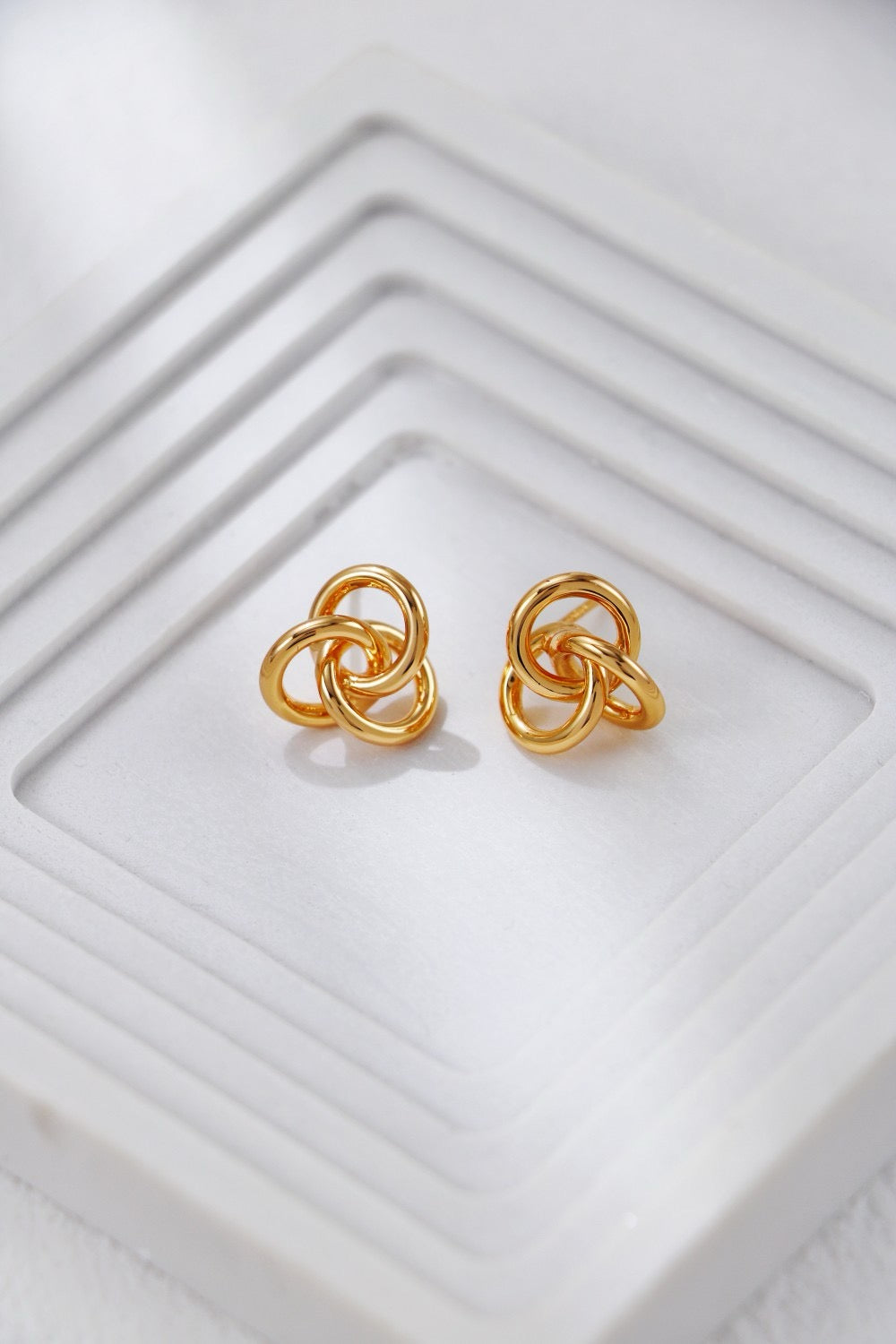 Sterling Silver Triple Loop Studs