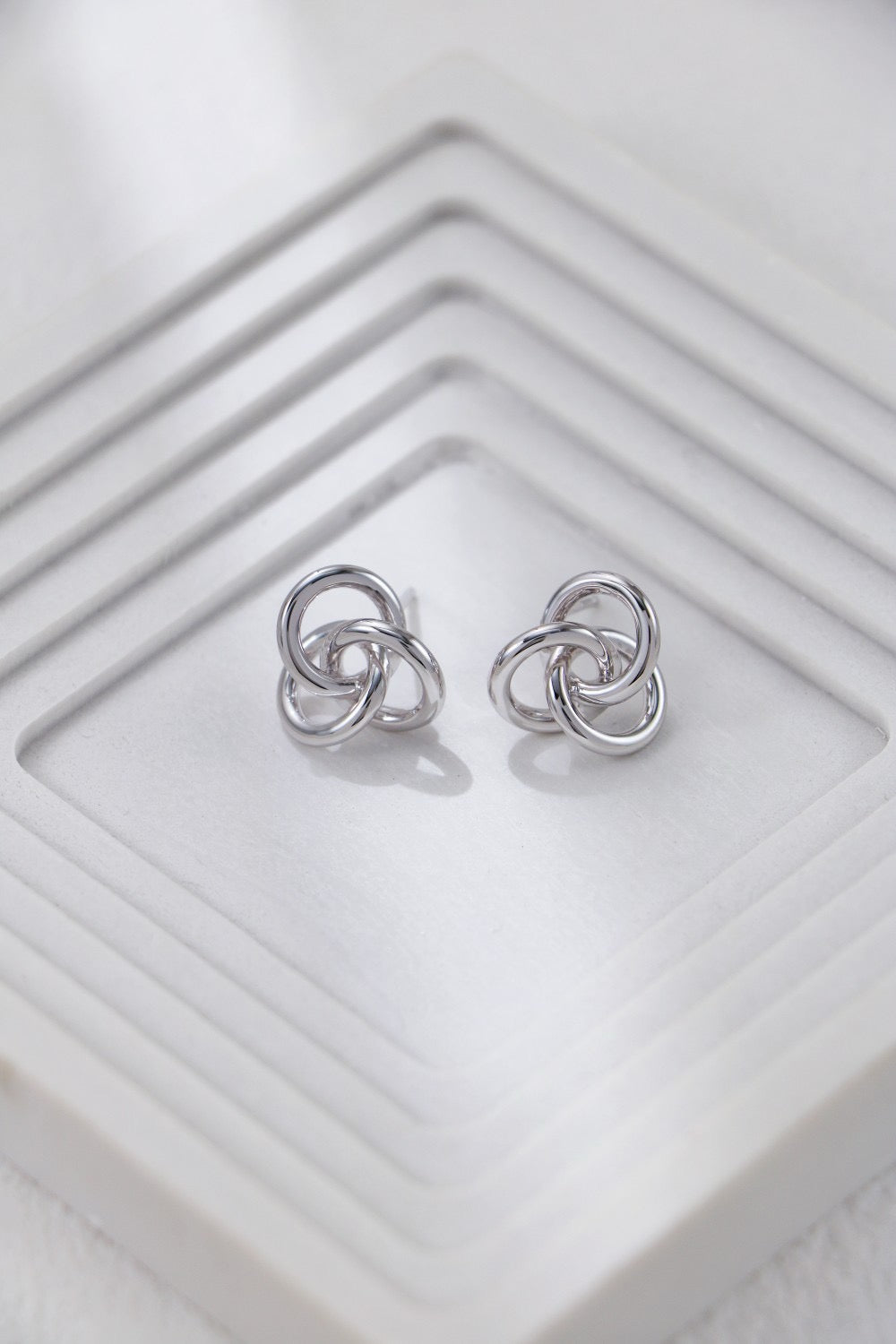 Sterling Silver Triple Loop Studs