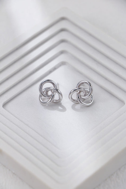 Sterling Silver Triple Loop Studs
