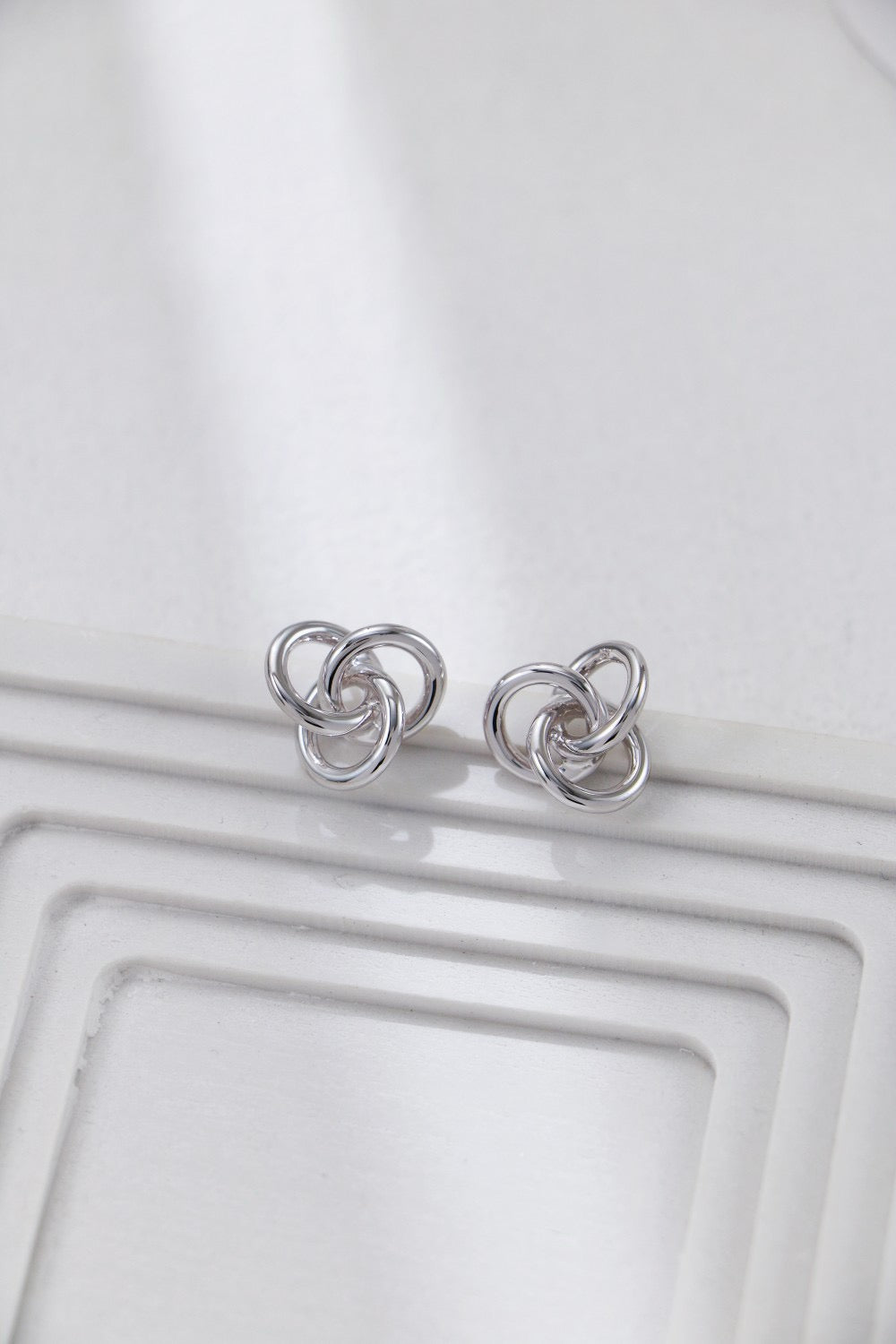 Sterling Silver Triple Loop Studs