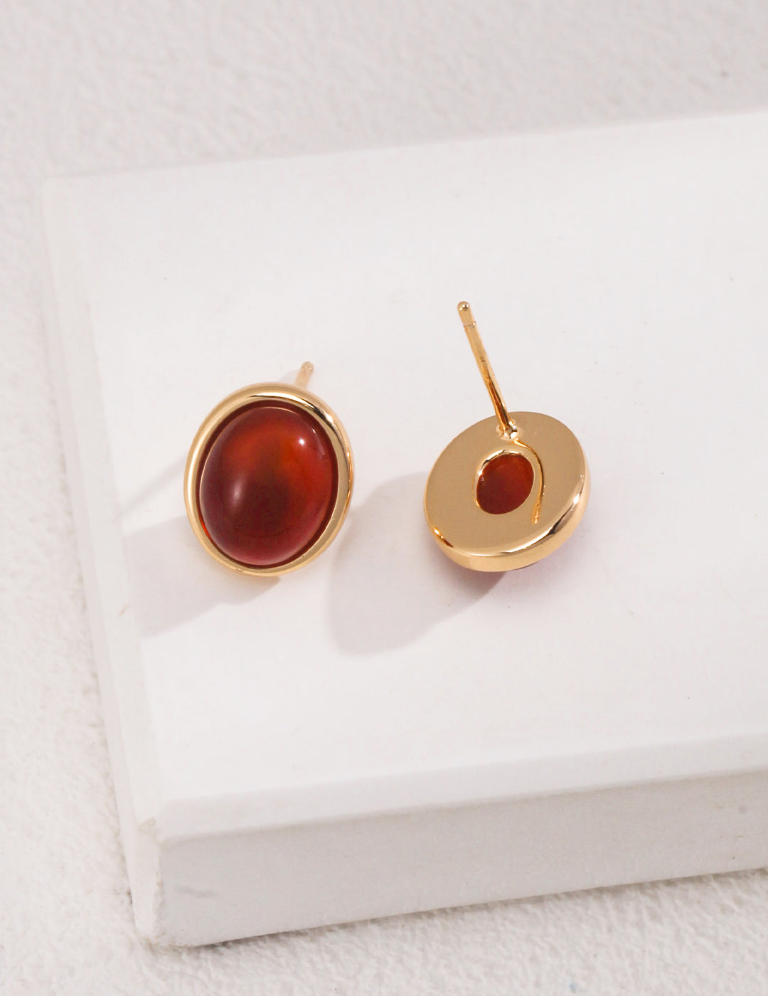 Red Agate Studs