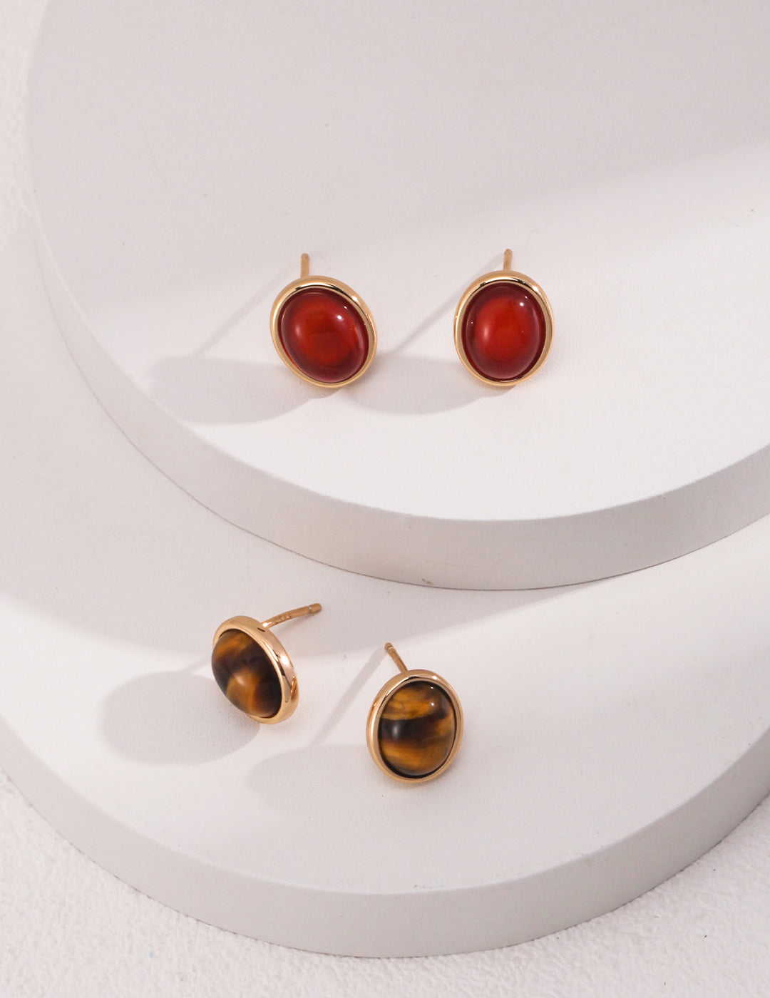 Red Agate Studs