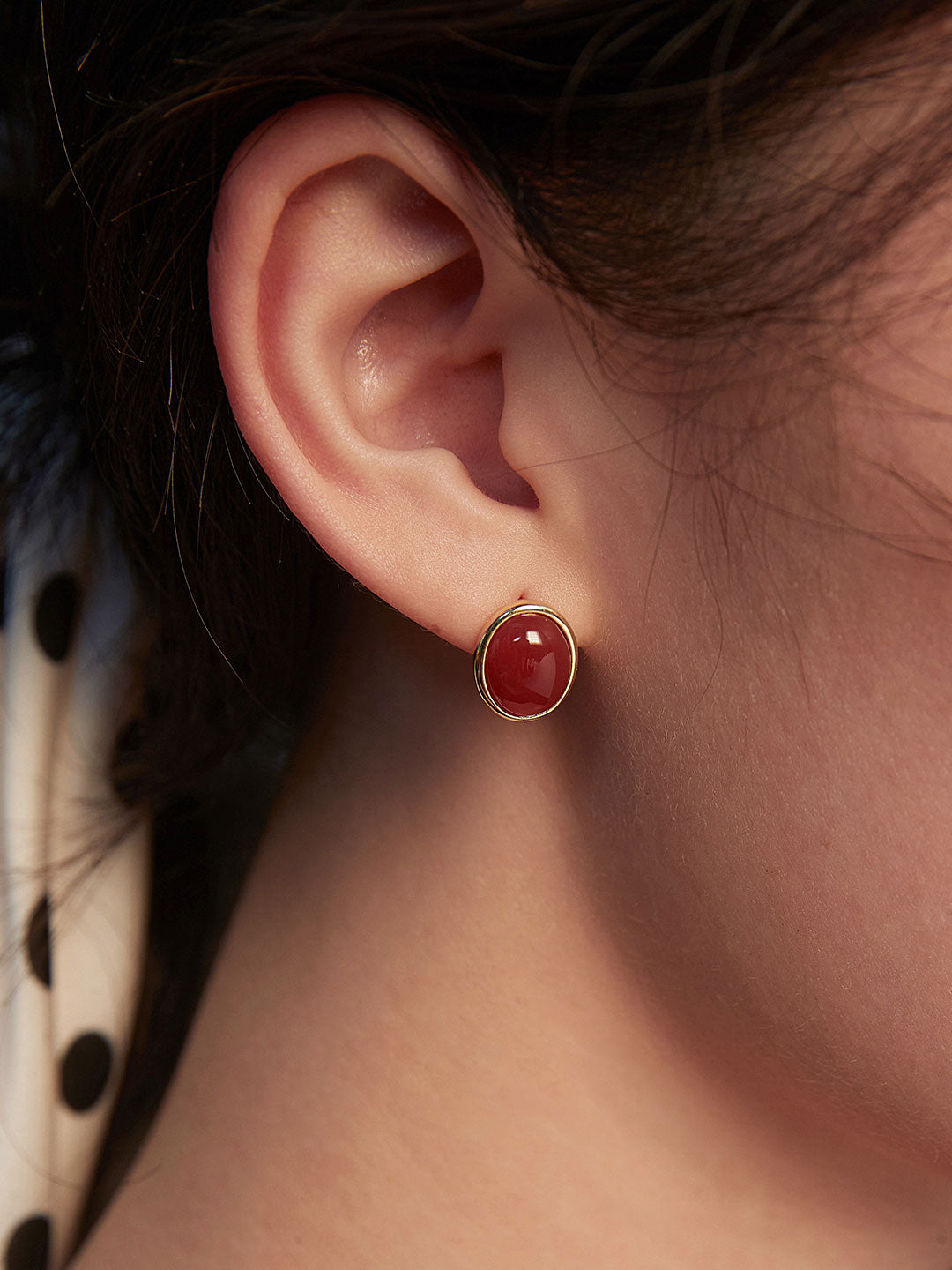 Red Agate Studs