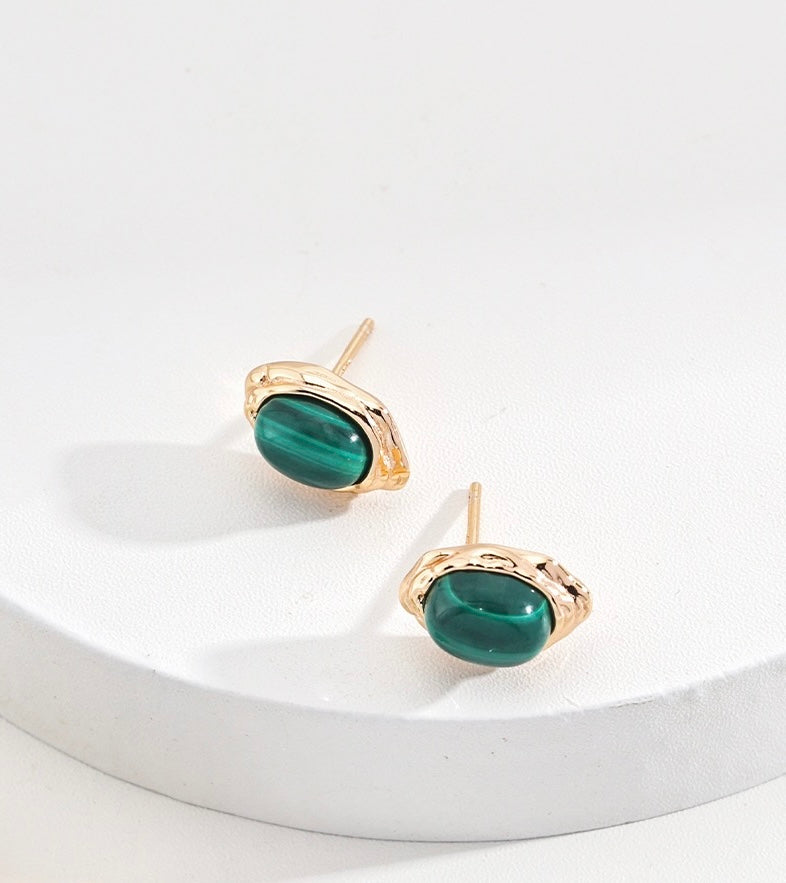 Malachite stud earrings