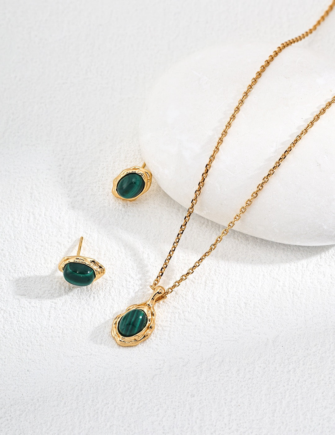 Malachite stud earrings