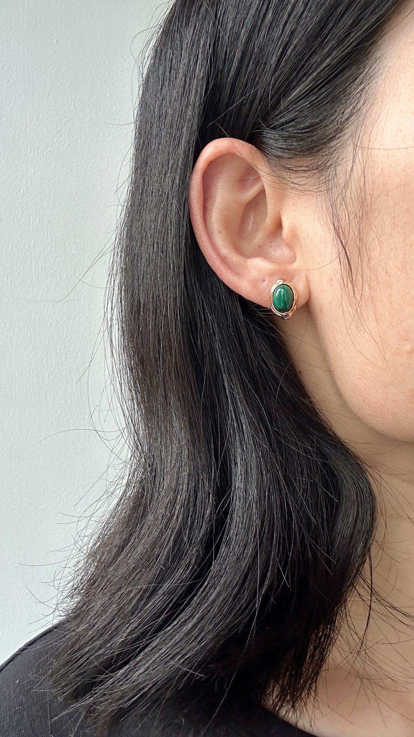 Malachite stud earrings