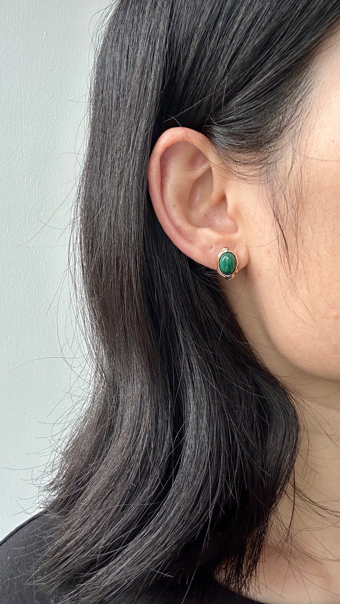 Malachite stud earrings