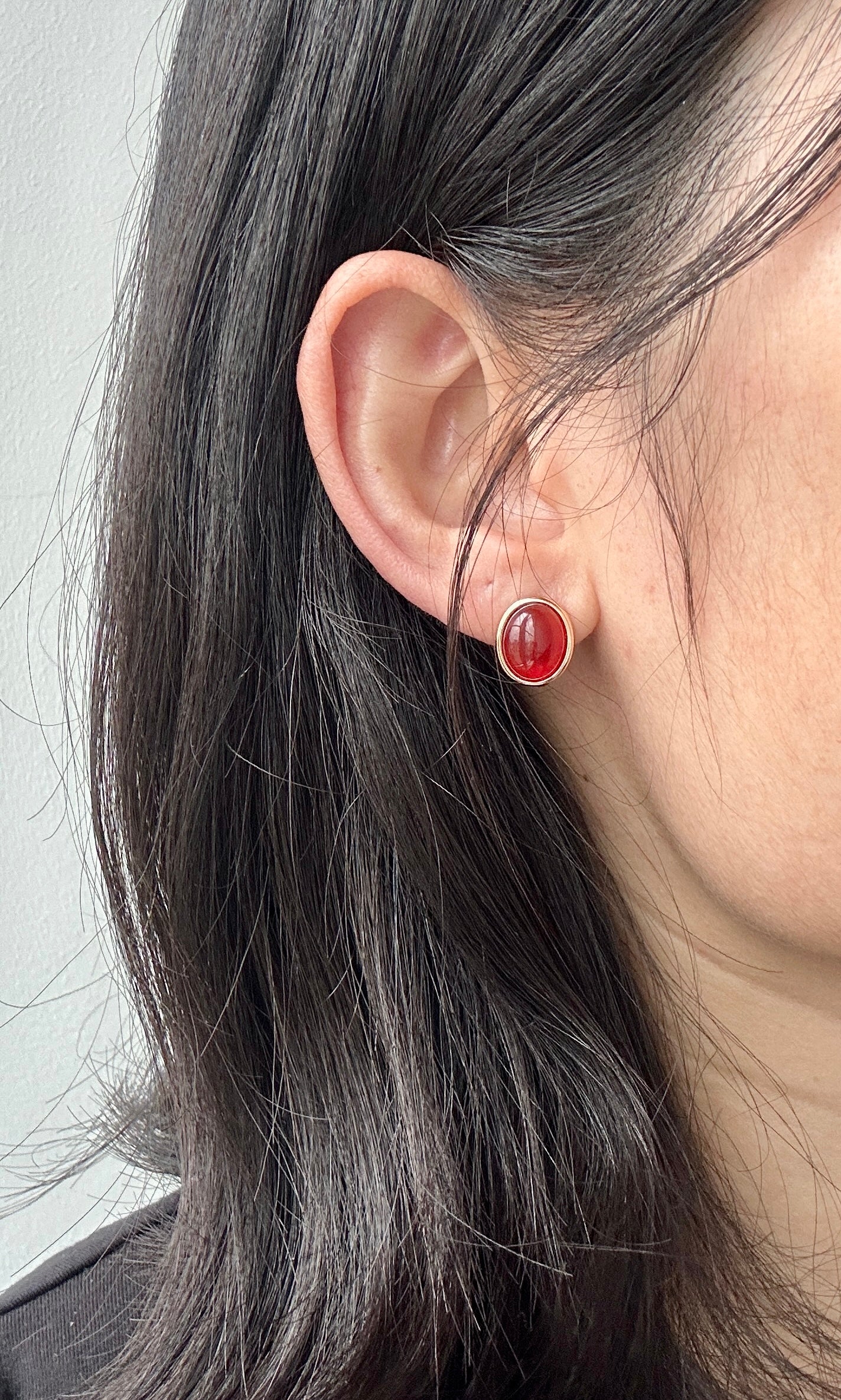 Red Agate Studs