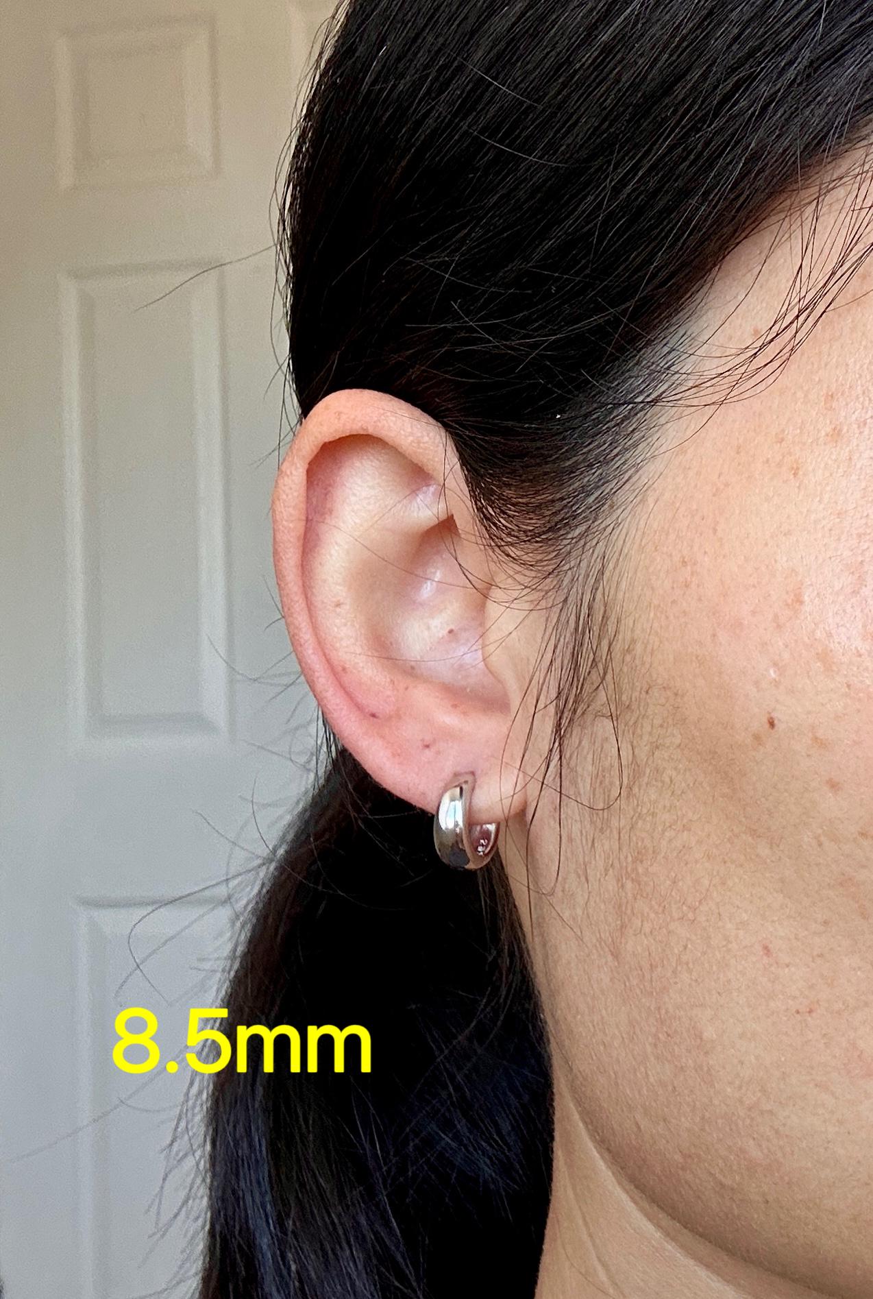 Sterling Silver Chunky Hoop Earrings: Gold & Silver Mini Huggies, 8.5mm 10mm 12mm Size
