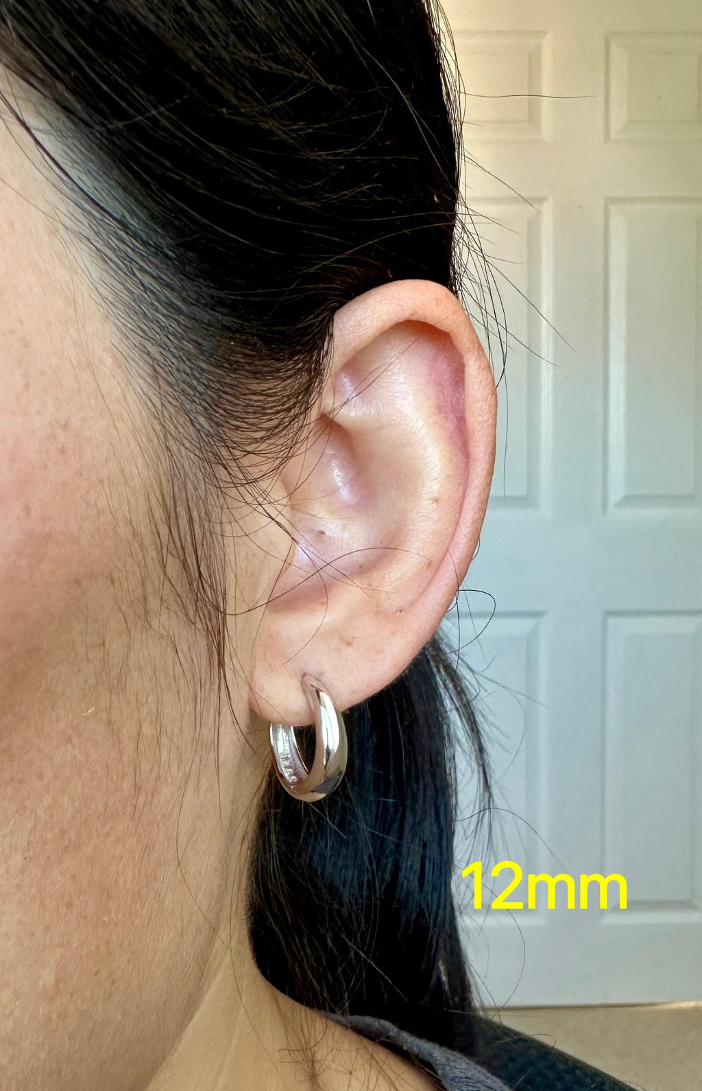Sterling Silver Chunky Hoop Earrings: Gold & Silver Mini Huggies, 8.5mm 10mm 12mm Size
