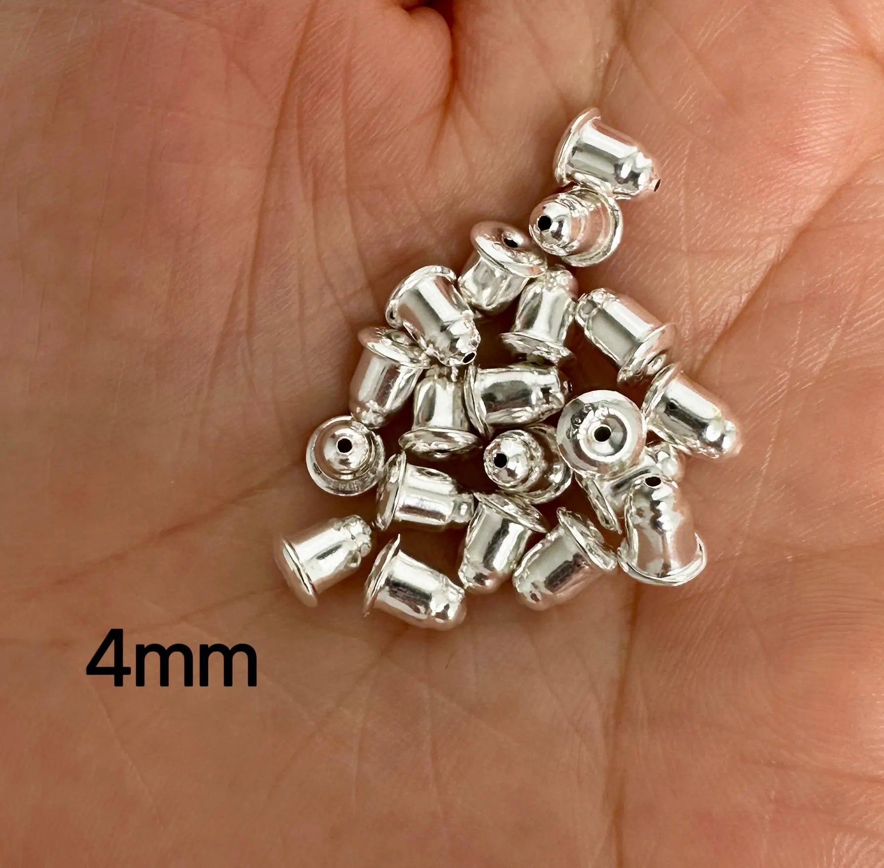 925 Sterling Silver Bullet Earring Backs | 2mm–4mm Sizes | Gold or Silver Finish | Secure Stud Clutch Stoppers | Replacement Earring Nuts