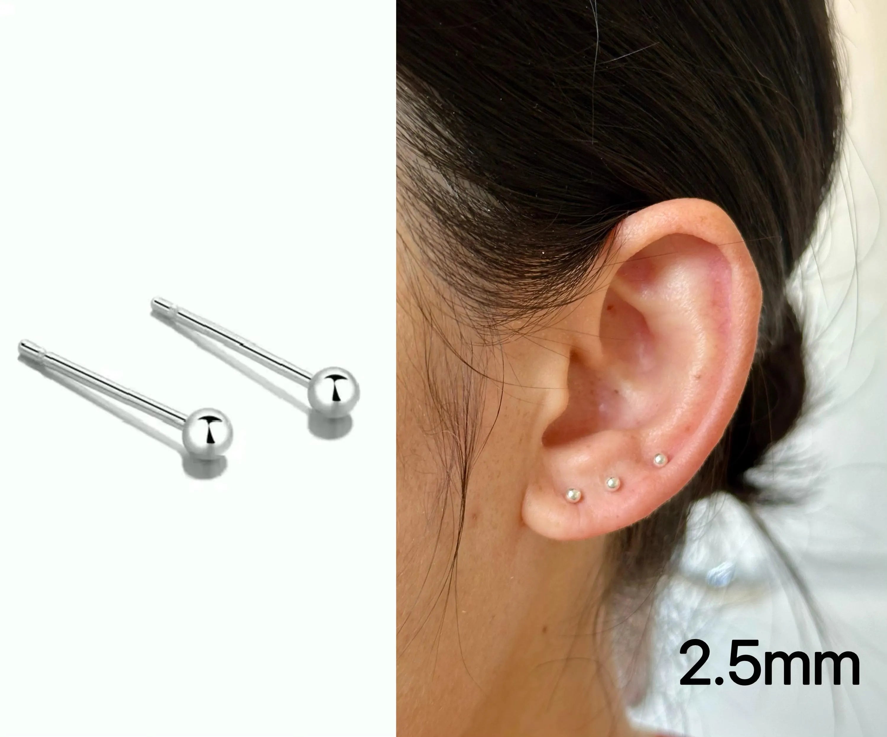 999 Fine Silver Ball Stud Earrings: Minimalist Stacking Jewellery