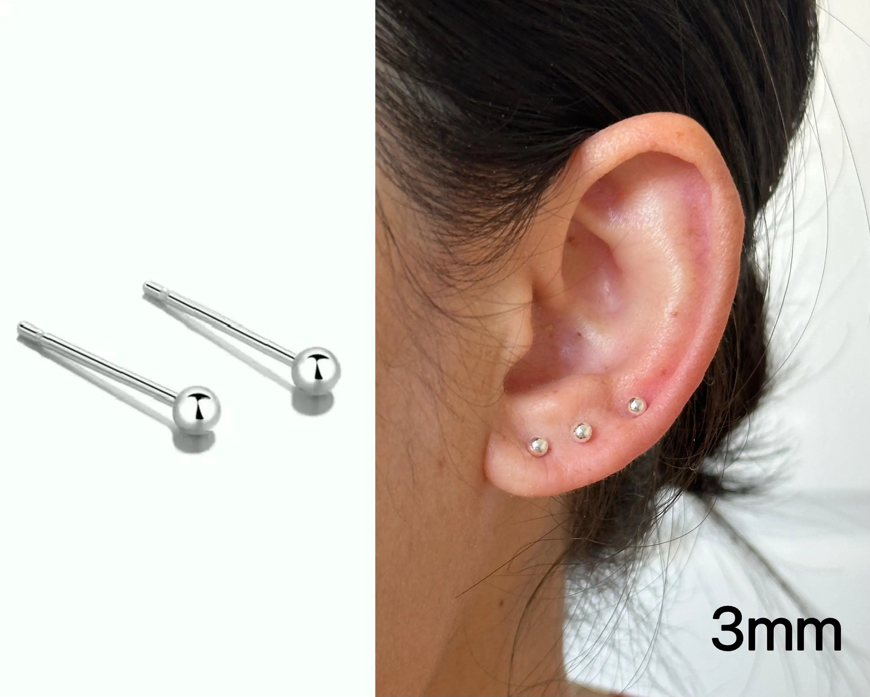 999 Fine Silver Ball Stud Earrings: Minimalist Stacking Jewellery