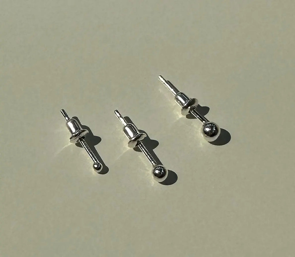 999 Fine Silver Ball Stud Earrings: Minimalist Stacking Jewellery