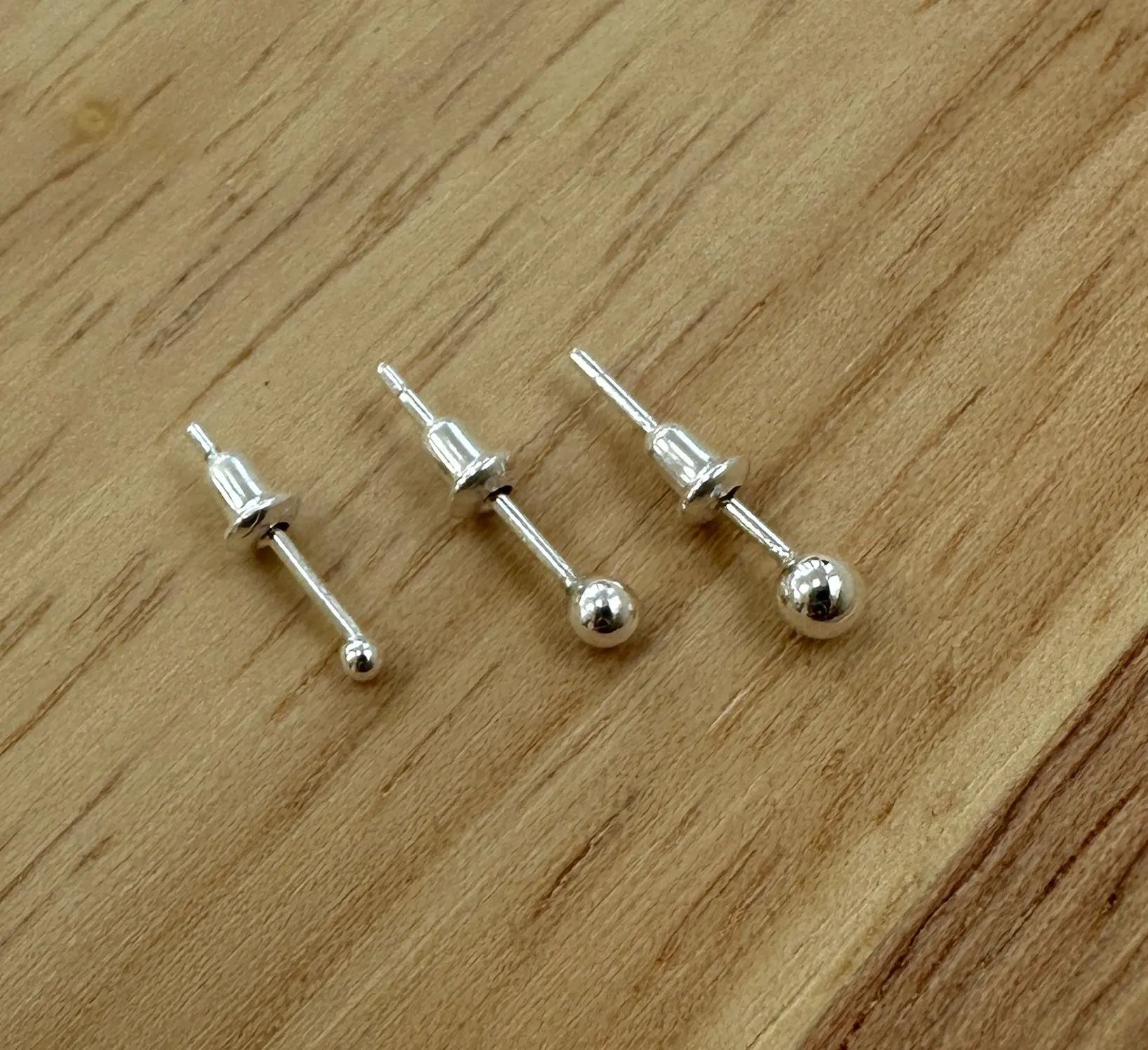 999 Fine Silver Ball Stud Earrings: Minimalist Stacking Jewellery