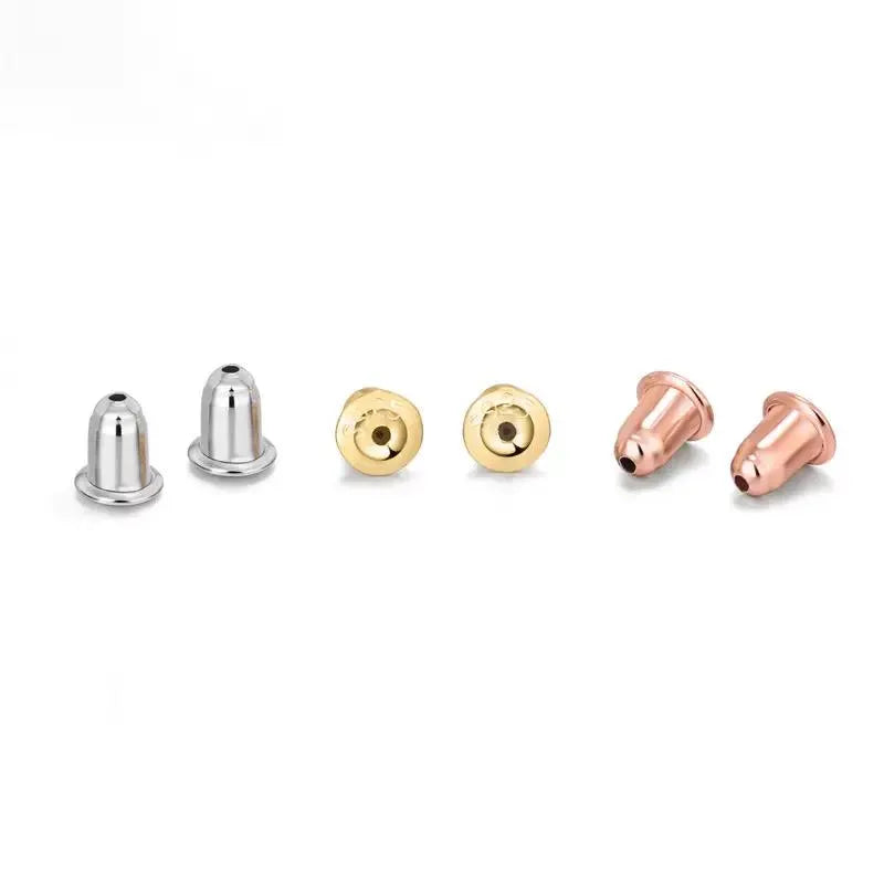 925 Sterling Silver Bullet Earring Backs | 2mm–4mm Sizes | Gold or Silver Finish | Secure Stud Clutch Stoppers | Replacement Earring Nuts