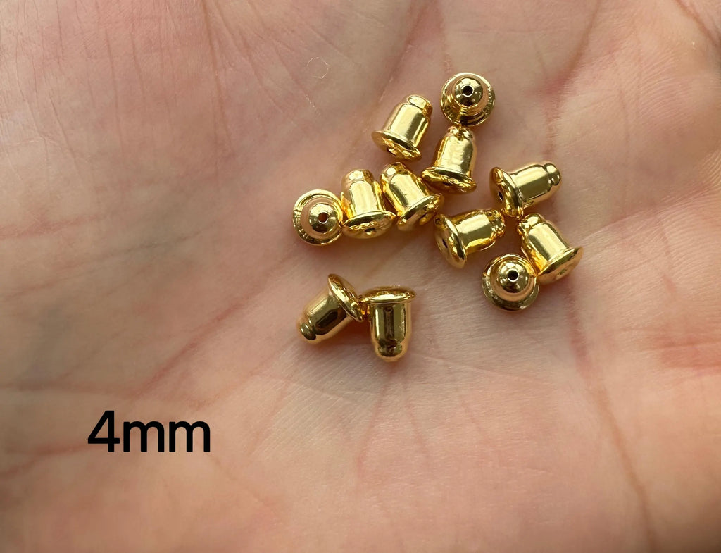 925 Sterling Silver Bullet Earring Backs | 2mm–4mm Sizes | Gold or Silver Finish | Secure Stud Clutch Stoppers | Replacement Earring Nuts