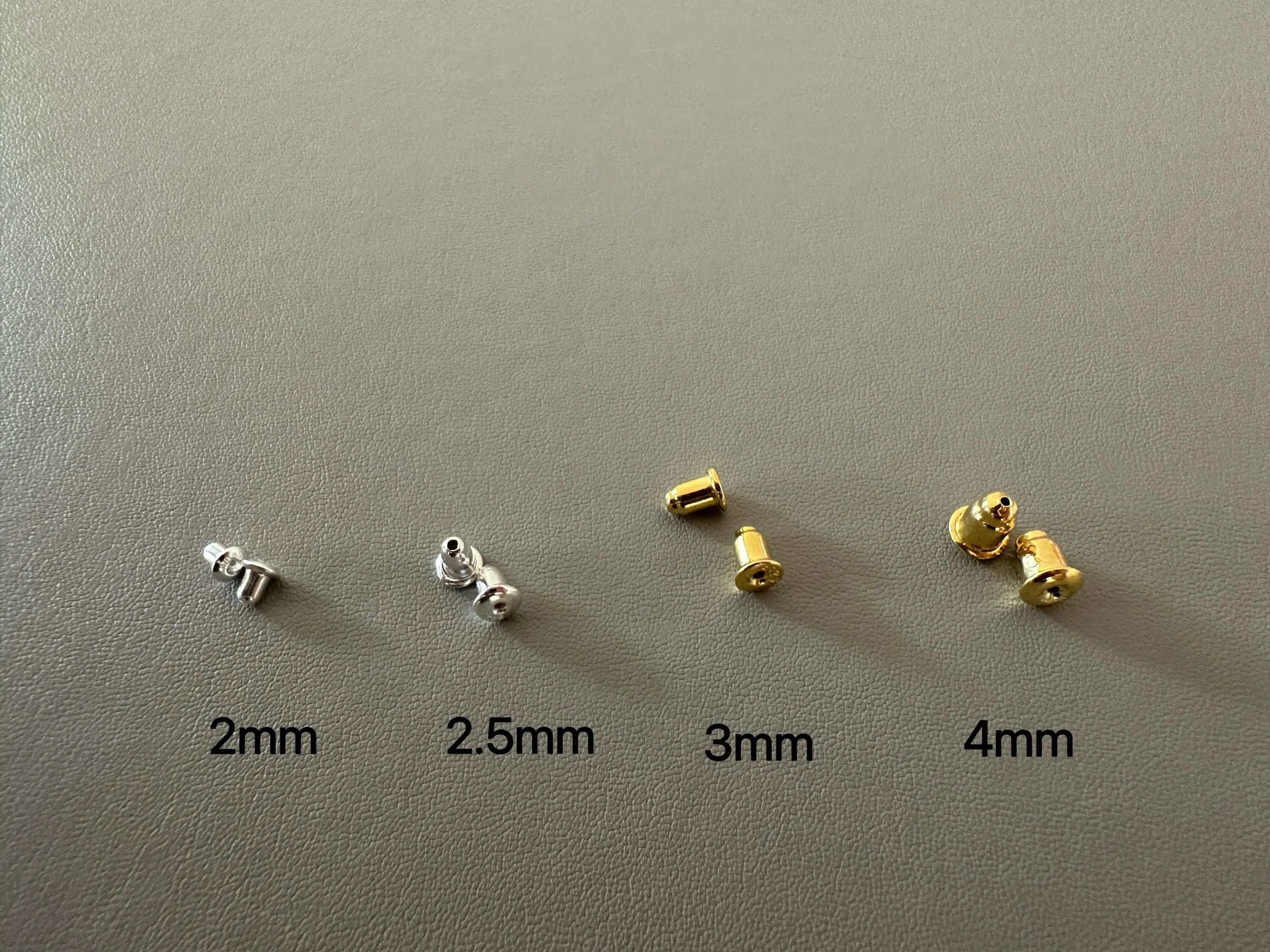 925 Sterling Silver Bullet Earring Backs | 2mm–4mm Sizes | Gold or Silver Finish | Secure Stud Clutch Stoppers | Replacement Earring Nuts