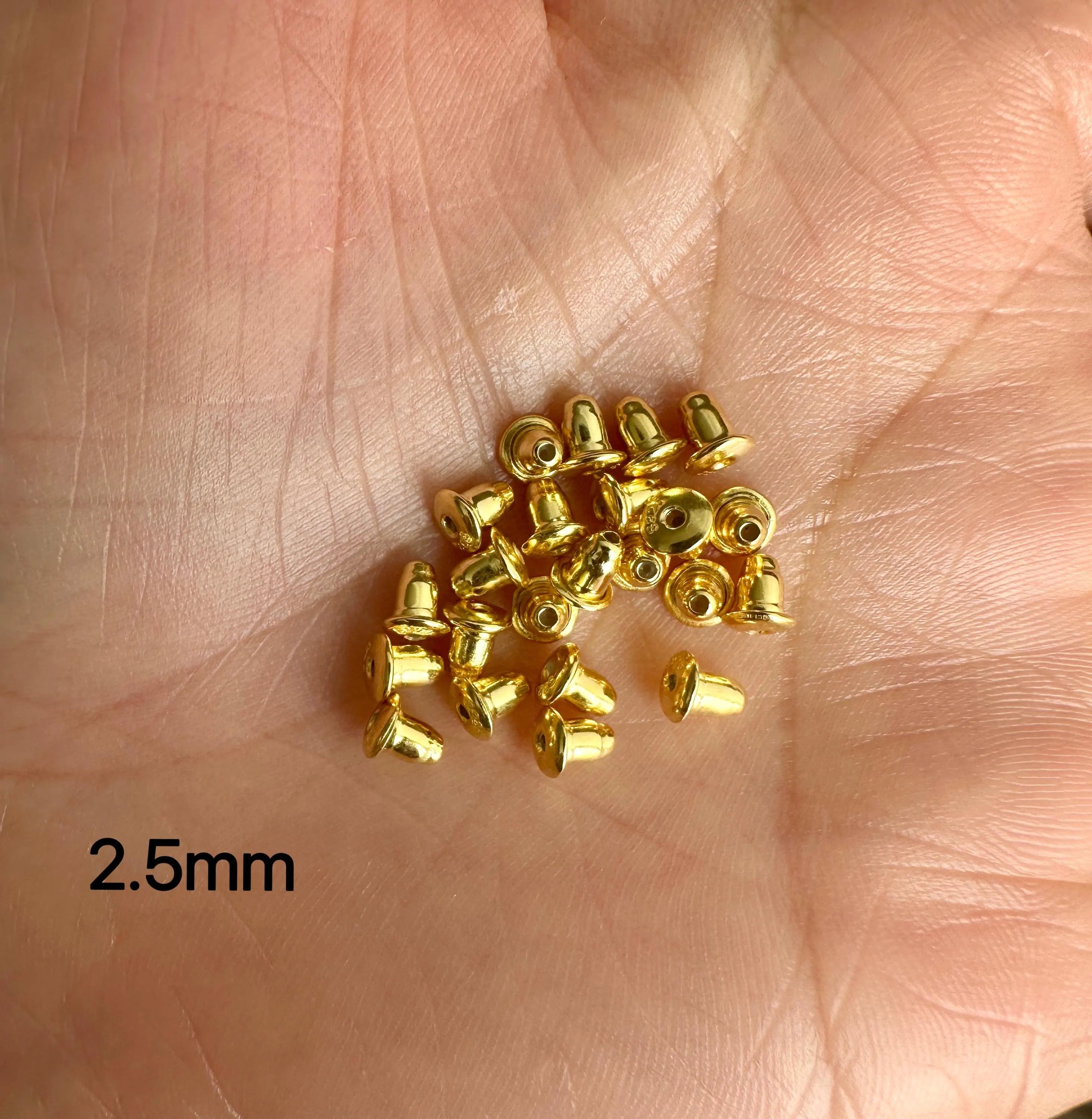 925 Sterling Silver Bullet Earring Backs | 2mm–4mm Sizes | Gold or Silver Finish | Secure Stud Clutch Stoppers | Replacement Earring Nuts