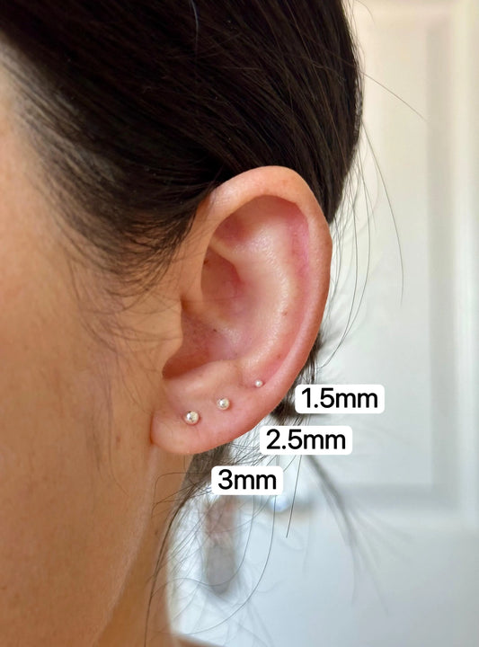 999 Fine Silver Ball Stud Earrings