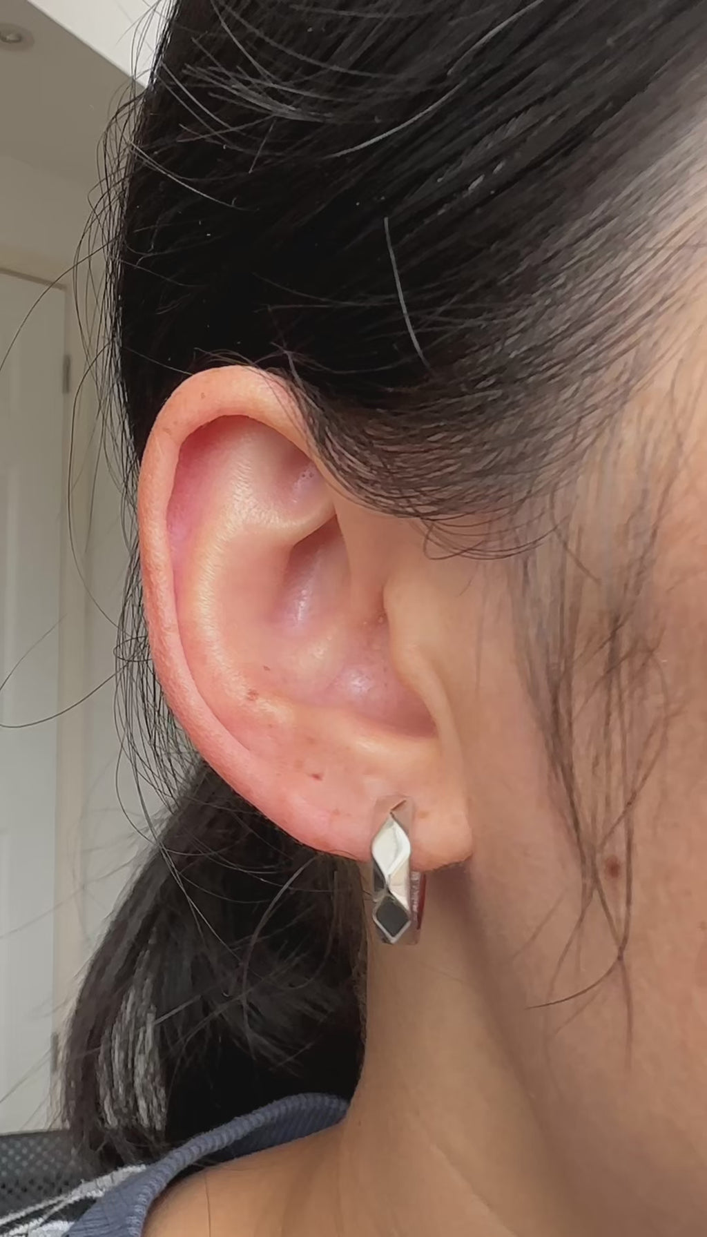Faceted Hoop Earrings | 925 Sterling Silver