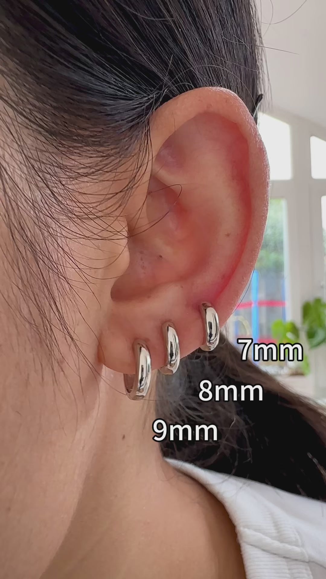 Classic 925 Sterling Silver Huggie Hoops – 5mm–9mm Sizes
