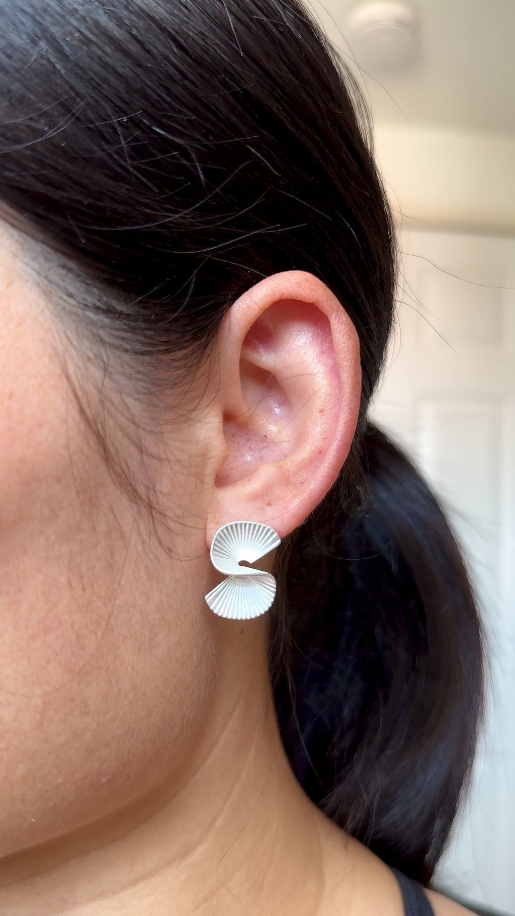 Spiral Fan Stud Earrings | 925 Sterling Silver